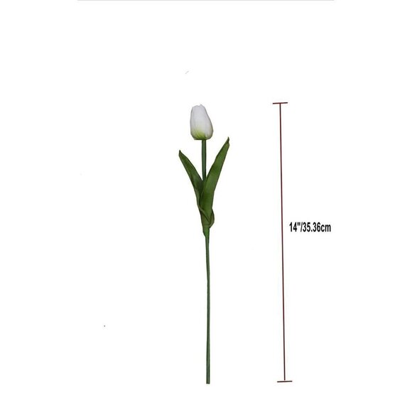 Artificial Creamy White Tulip Stems Bouquet 20 Stems 14 inch Realistic Look Fake - Picture 6 of 6